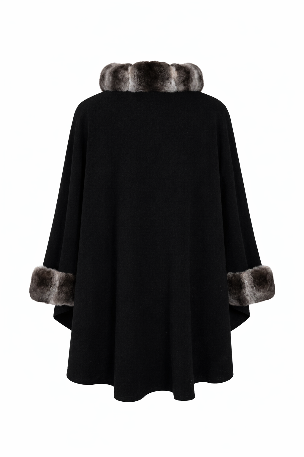 Cape en laine et chinchilla