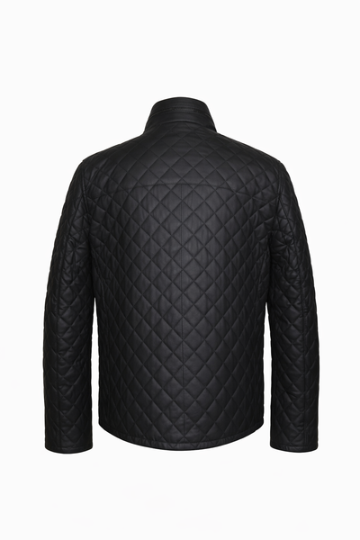 Black Quilted Leather Jacket