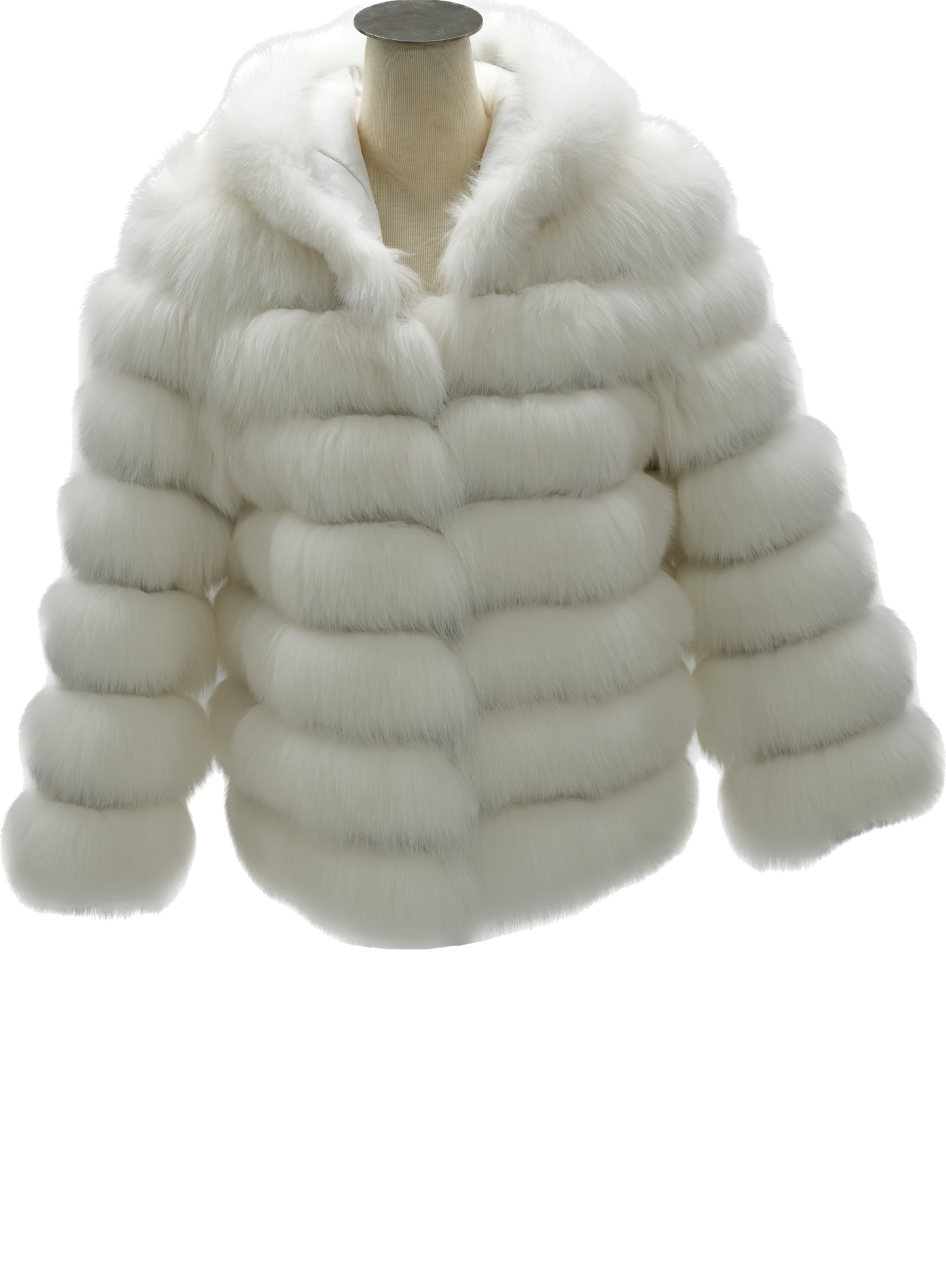 Horizontal Polar Fox Jacket Hooded