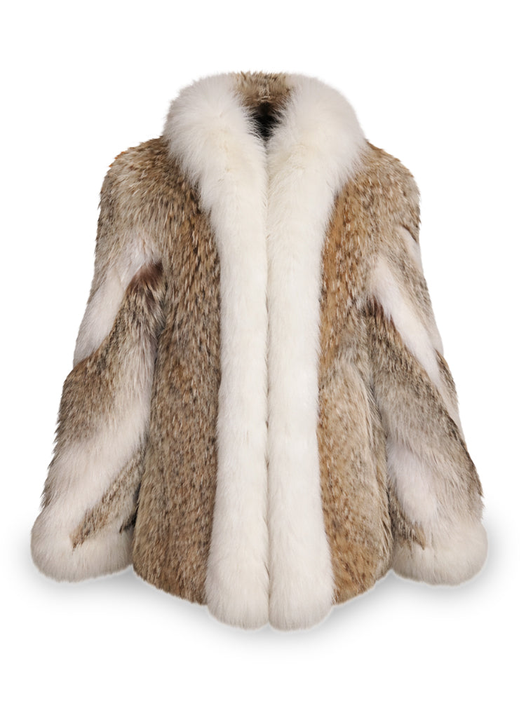 Manteau en coyote et renard